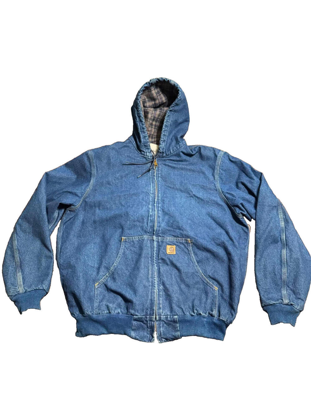 VTG Y2K Carhartt J139 DST Denim Hooded Jacket Size 2XL Blanket Lined ASAP Rocky